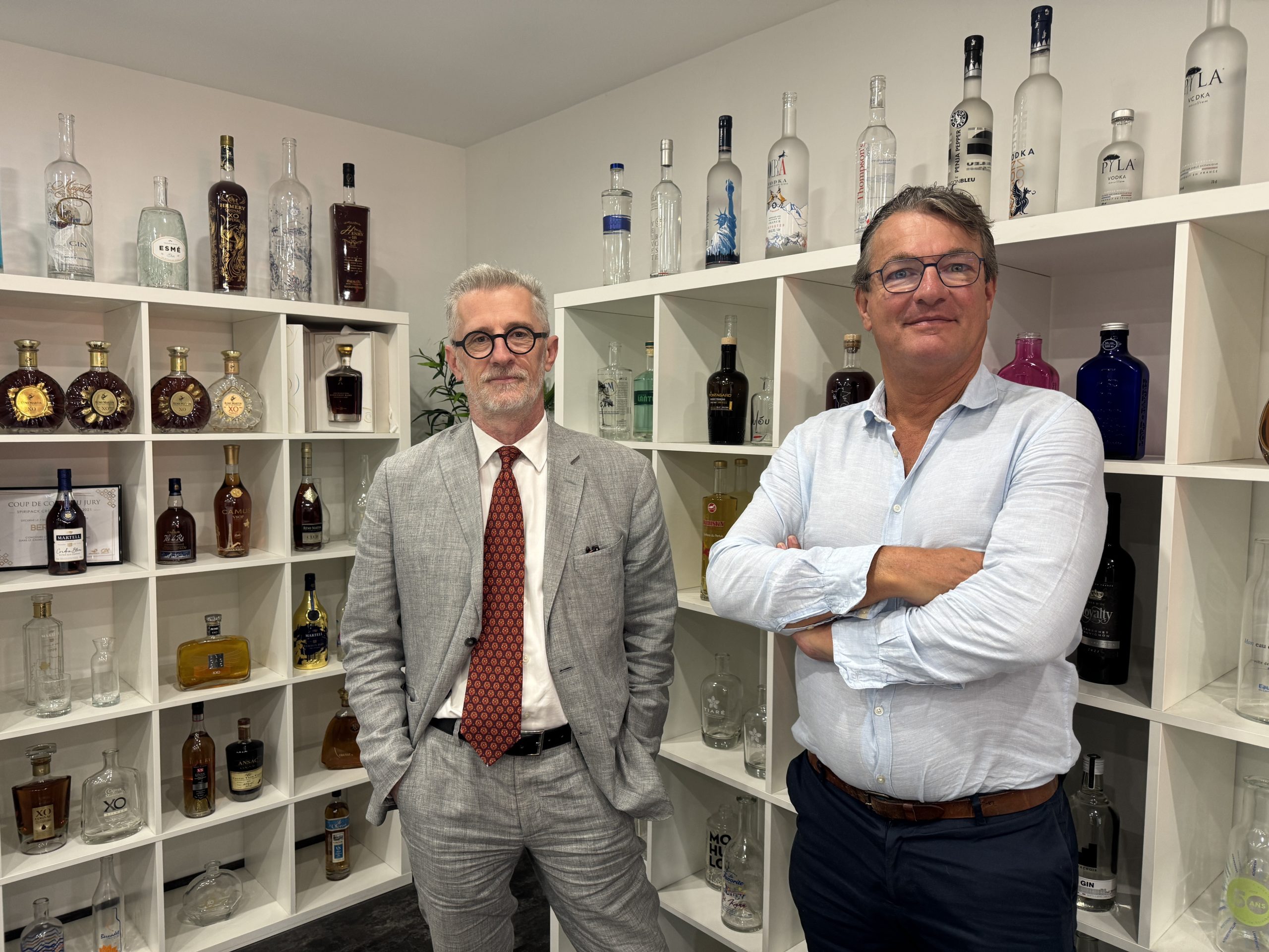 Jean-Pierre Bernadet (Président d'Atlanpack, administrateur Spirits Valley et exposant au salon) et Calixte Blanchard (directeur de Spirits Valley).